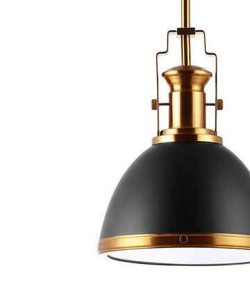 Homer Modern Industrial Iron LED Dome Pendant - JONATHAN Y
